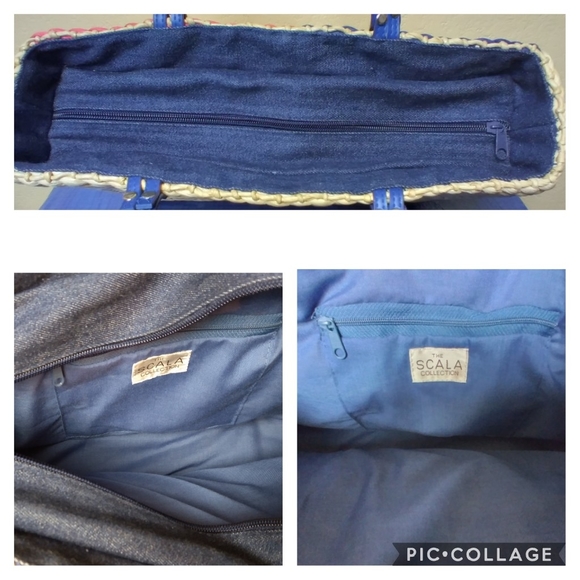 NWT. Scala PATRIOTIC FLAG Straw Shoulder Purse - Picture 11 of 13